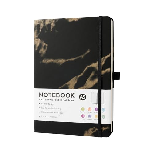 JUNART Lined Journal Notebook�C192 Pages A5 Hardcover Notebook with Pen Loop Bookmark for Office School Supplies�C80gsm Leather Jo