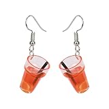 ESBANT 1 Paire Femmes Boucles d'oreilles sans allergie Bonnes Boucles d'oreilles Boire du jus Bouteille Pendentif Oreille Bijoux (Color : Orange)