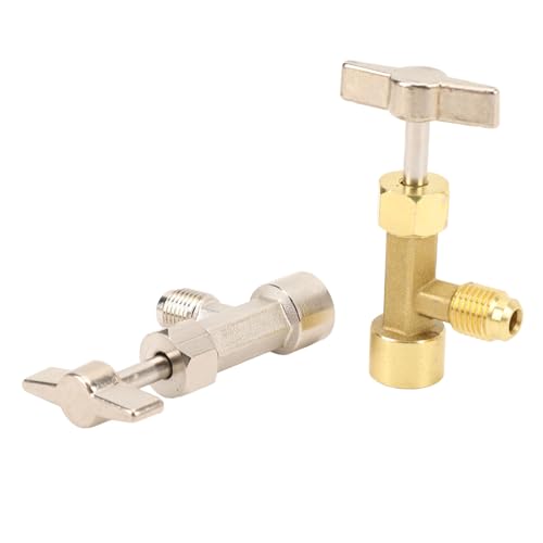 Tapon para latas de refrigerante R134a de latón de alta resistencia, estilo auto sellante y de perforación, con herramienta para extracción del núcleo de válvula para recarga de sistemas de aire acondicionado automotriz miniatura 4