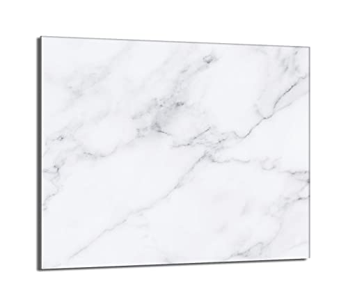 DarHaus Placa protectora de vitrocerámica 60 x 52 cm 1 pieza cocina eléctrica universal para inducción protección contra salpicaduras tabla de cortar de vidrio templado como decoración, MÁRMOL