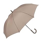 GOTTA Paraguas Largo de Hombre, antiviento y automático con puño Curvo de plástico. Tejido Liso (Beige)