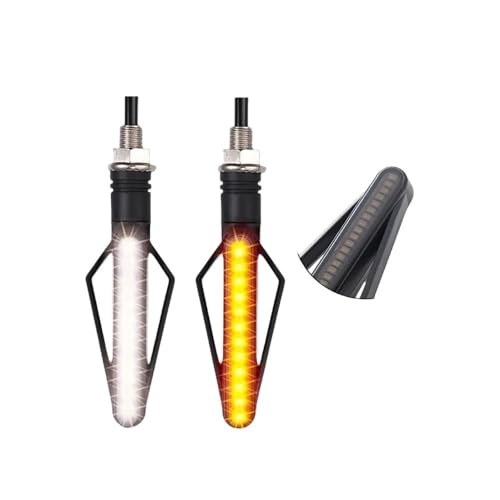 Clignotants moto LED double couleur blanc et rouge à effet défilant - 2