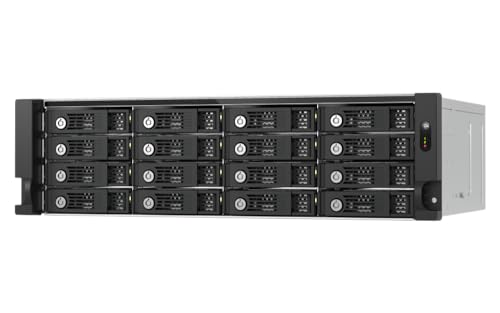 Image of QNAP TL-R1600PES-RP-US 16 Bay 3U Short Depth Rackmount JBOD | PCIe Interface, SATA, Petabyte-Scale Expansion, Diskless