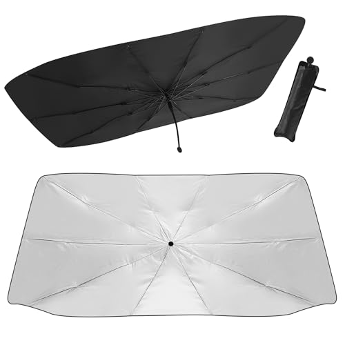 Parasol Coche Delantero，Parasol para Coche，plegabl，giratorios a 360°,Protección Ultravioleta y Calor,adecuados para la mayoría de los automóviles,SUV，Camión
