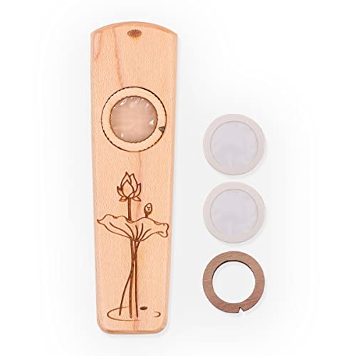 ANCLLO Wood Kazoo Tragbares Kazoo-Gitarren-Ukulele-Begleitinstrument aus Holz mit Metall-Geschenkbox (A)