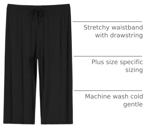 Image of Latuza Women's Plus Size Capri Pajama Pants Wide Leg
