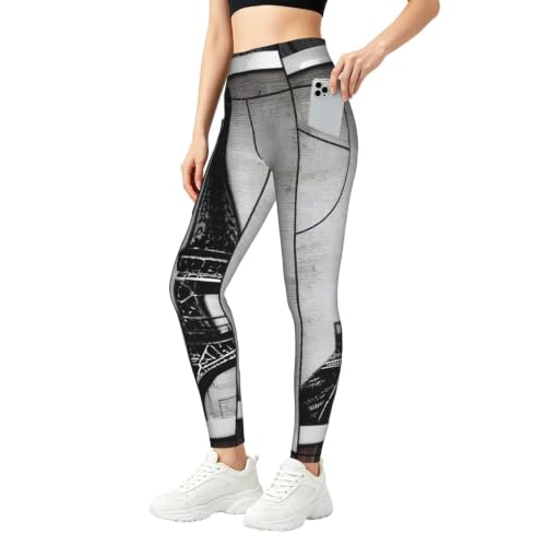 Leggings con estampado de la Torre Eiffel y conjuntos de entrenamiento para ejercicio diario