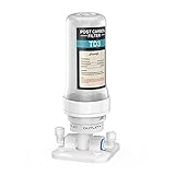 Frizzlife TD-3 Inline Water Filter, Fast Replacement Post Water Filter Removes Chlorine, VOCs & Odor, Adjust Taste, 1/4' and 3/8' Quick Connect