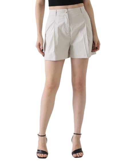 shrenika galiyara Women Pleated Shorts Designed with Belt Loops, A Button Closure, and A Zipper Fly, and Pockets.-picture-42