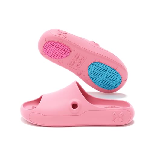 KENROLL Kids Shower Shoes - Non-Slip Pink 12.5-13.5