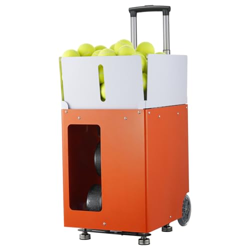Happybuy Tennis Ball Machine, Automatic Portable Launcher, 100 Balls, 5 Motors Multi-Mode Drills, 2+ Hours Play, Rechargeable Battery, App Remote Control