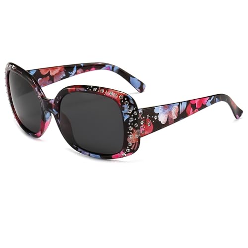 Polarized Fashion Sunglasses for Women Large Square Oversized Shades Ladies Sun Glasses Elegant Trendy Diamond Design