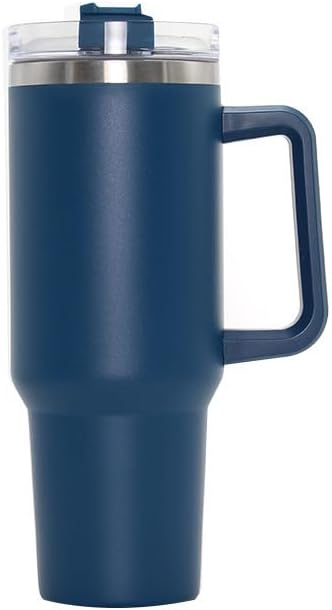 40 oz Tumbler with Handle，Stanley Cup Accessories Include，Insulated Cup Reusable Stainless Steel 304 Water Bottle Mug Cups as a Birthday Gifts For Women Men Friend Coworker (#1牛仔蓝)