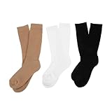 Anneome 3pairs Loose Fitting Over The Calf Wide Ankle Socks for Seniors Patients