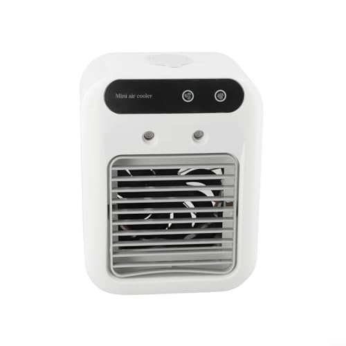 Glewi Aire acondicionado portátil, aire acondicionado para coche, unidad de aire acondicionado de refrigeración de pie con ventilador y humidificador, batería de 1800 mAh, para escritorio, hogar