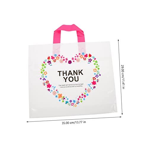 50pcs Reusable Shopping Bags Handles Thickened Portable Garment Storage Holders for Parties Weddings and Picnics Decorative Present Wrap Bags Delicate Floral Pattern4