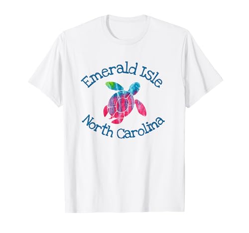 Emerald Isle Cute Beach Watercolor Batik Tortuga boba Camiseta