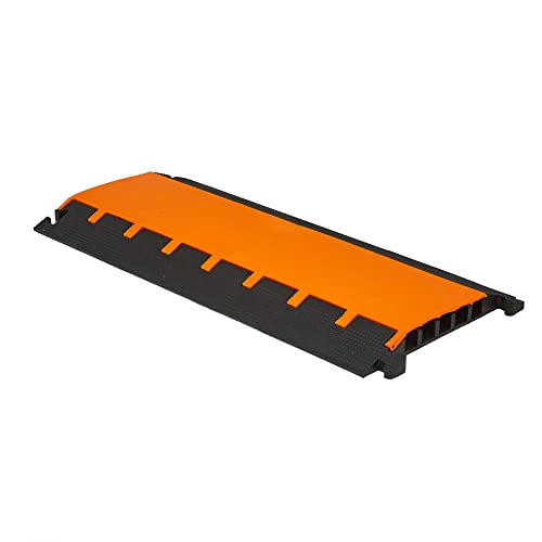 Elasco LG5150B Lite Guard Cable Guard/Management, Light Duty, 5 Channels, 1.38" Channels, 8250 lb. per Tire Load Capacity, 37.5" x 16.5" x 2", Orange/Black