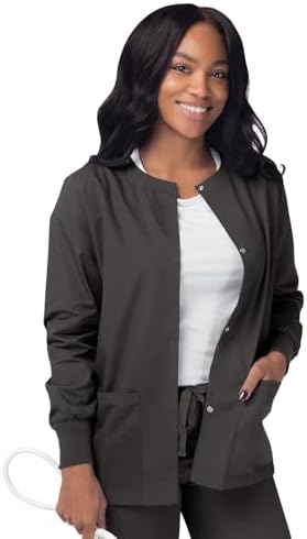 Sivvan Women's Scrubs Warm-Up Jacket/Front Snaps - Round Neck
