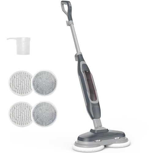 Image of NEWBULIG Steam Mop, All-in-One Steam Mops for Floor Cleaning with Rapid Re-heat, Self-Standing Floor Steamer, 4 Rotating Scrub Pads, 2 LED Headlights, for Hardwood Floors & Tile