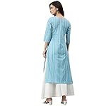Janasya-Womens-Blue-Cotton-Striped-Straight-Kurta