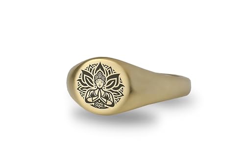 Bijoux personnalisés pour femmes bague or 14k méditation bouddhisme yoga