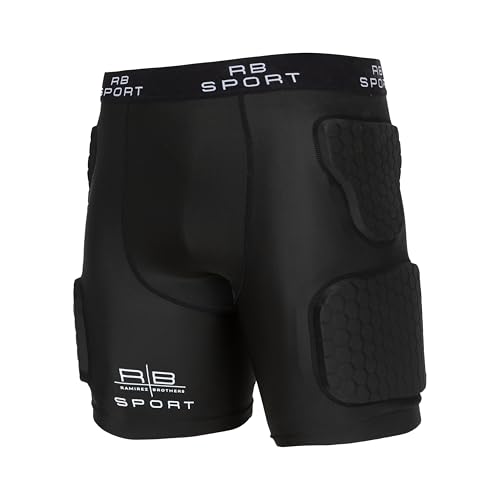RAMIREZ BROTHERS - Padded Protective and Heater Shorts for Football, Basketball, Rugby and Handball, 3D Protection for Hips, Butt and Coccyx (XL)