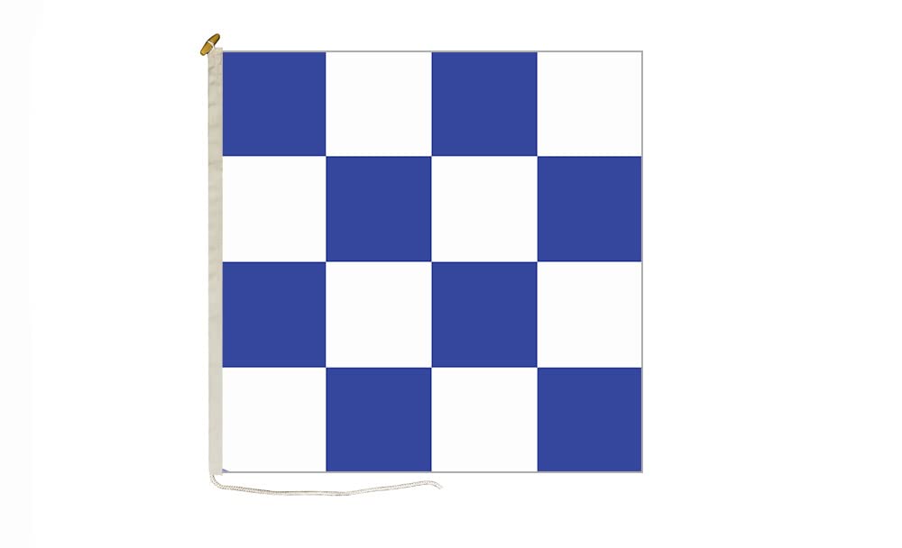 DuraFlag Signal Code N Small Courtesy 20x12" Rope and Toggled Premium Quality 50x30cm Flag