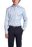eterna Langarm Hemd Slim FIT Twill unifarben W38 Langarm Hellblau