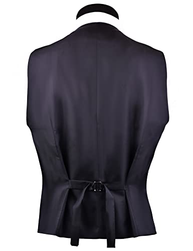 GUSLESON Men's V-Neck Suit Vests Solid Color Formal Slim Fit Business Dress Vest Waistcoat3