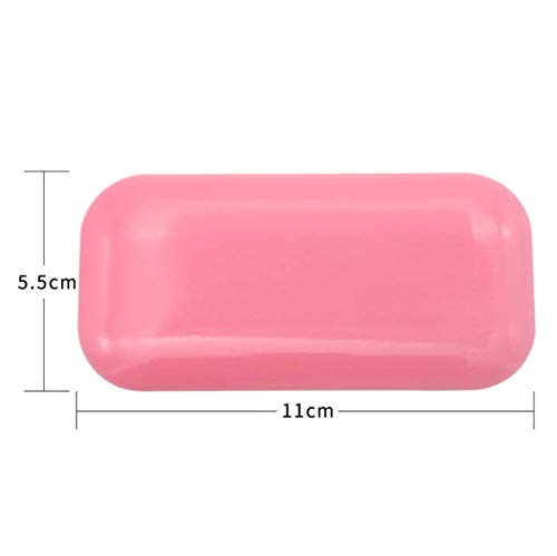 2 PCS Reuseable Eye Lashes Pads Pallet Stand, Rectangle Soft Silicone Eyelash Extension Pad Eye Lash Glue Stand Tray Holder(Pink and Clear) image 2