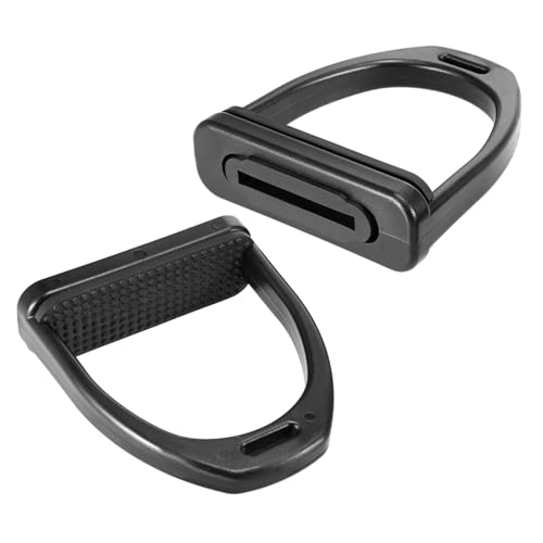 Bnineteenteam 2pcs Lightweight Horse Stirrups with Slip Rubber Pad for Kids and Adults (for Adults)