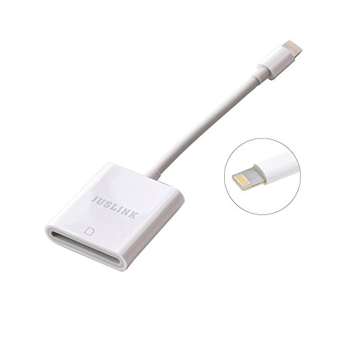 Juslink Trail and Game Camera Viewer for iPhone 7/6 /6s/6s Plus/5/5s/7 Plus, iPad, SD Card Reader for iPhone No App Required(iOS 9.2 or Later)