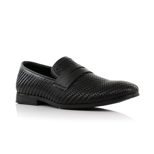 Image of Ferro Aldo Men's Classic Penny Loafers & Slip-On Dress Shoes | Woven, Floral, and Plaid Styles |