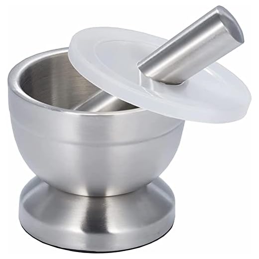 Roestvrij stalen vijzel met stamper, voedselveilig Pestle and Mortar roestvrij staal, diameter 10 cm
