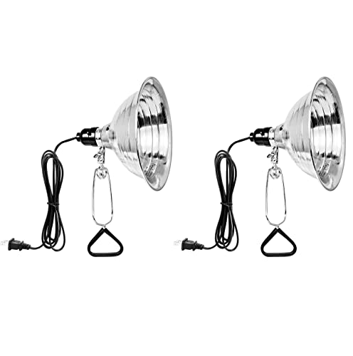 Simple Deluxe Clamp Light with 8.5 Inch Adjustable Aluminum Reflector Suit for E26 Socket Max 150 Watt Lamp (No Bulb Included) 6 Feet 18/2 SPT-2 Cord 2 Pack