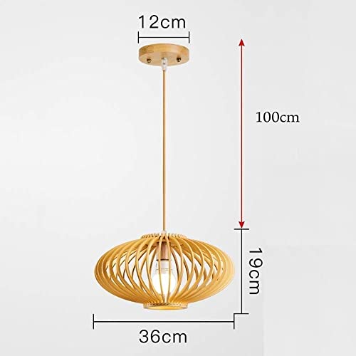 Lustre en bambou lanterne japonaise suspension en bois faite main e26