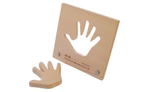 子どもの成長を手型に。オリジナル手型フレームと木のおもちゃセット(木箱BOX入)[52210563] 玩具 工芸品