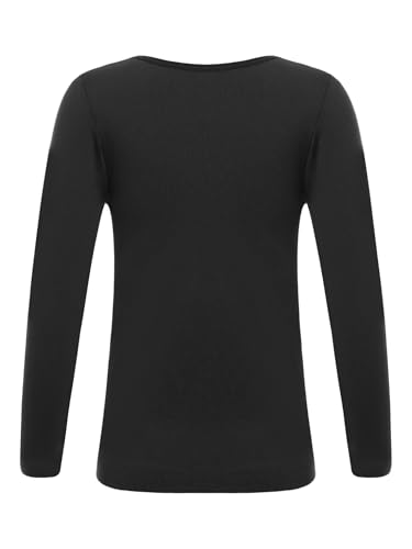 Kids Girls Thermal Underwear Tops Long Sleeve Shirts Round Neck T-Shirt Stretchy Base Shirt for Dance Training2