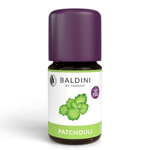 Baldini Aceite de pachulí orgánico – Aceite esencial 100% natural de la India – Certificado Demeter – Multiuso – 5 ml