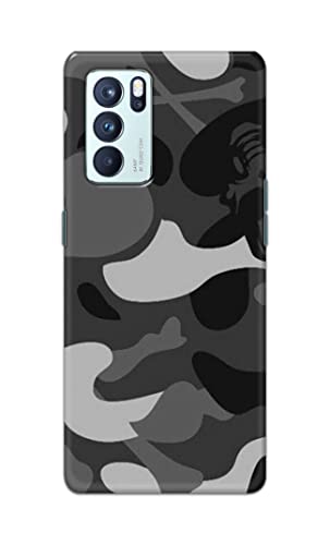 Image of Printed Hard Back Cover Case for Oppo Reno6 Pro 5G Back Cover (Army Pattern) -702