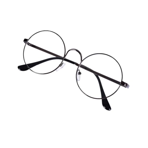 LOVEF Large Oversized Metal Frame Clear Lens Round Circle Vintage Eye Glasses 5.4 * 2inch