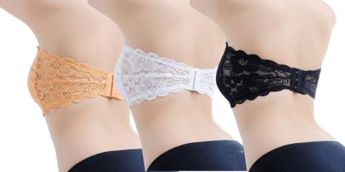 Image of Fabme Women Lace, Padded Tube Bra - Free Size - 3 Hook Back