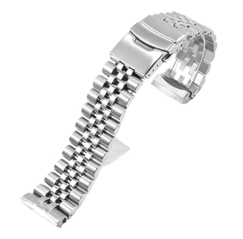 Bracelet montre acier inoxydable 22mm argenté maillons solides Seiko 5 SKX