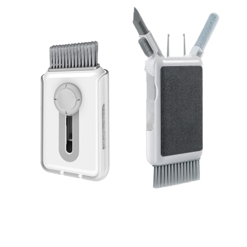 Keyanlai Cleaner Kit for Airpod, Keyboard Cleaner for Laptop, MacBook, Screen Cleaner with Microfiber Cloth, Multifunctional Cleaning kit for Keyboard/Earphone/Smartphone/Tablet (White)