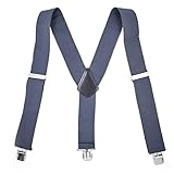 WEITINGKKK Tirantes para Hombres Pantalones Tirantes, Tirantes Ajustables con 3 Cierres Fuertes for Hombre, for Bodas y Fiestas(Grey)