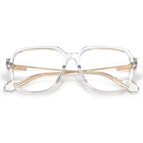 Image of VISOONE Oversized Blue Light Blocking Glasses with Chic Square TR90 Frame and Metal Temple for Women Men Ryan