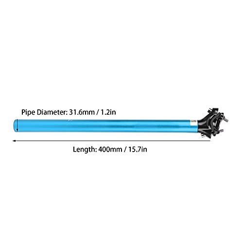 31.6x400mm Bicycle Seatpost Aluminum Alloy Bike Saddle Pole Road Mountain Bike Seat Post Tube (blue) - Image 2