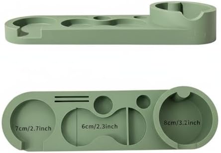 Coffee Slag Container Espresso Tool Organizer Tamper Pad Portafilter Holder Distributor Tray Silicone Body With Stable Pressing Support Suitable for, Green