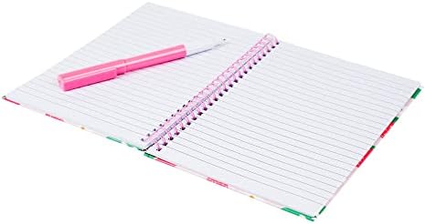 Invero Set of 3 Decorative Children's A5 Size Wiro Hardback Notebook with Matching Ball Point Pen Set - 70gsm with 80 White Lined Pages - Ideal for Kids Writing or Drawing, Home Schooling and more
